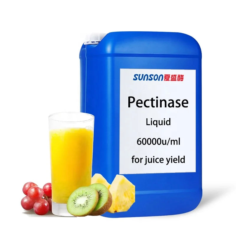 Food Grade Pectinase Liquid Pectic Enzyme 60000u/ml Degradeing Pectin for Juice Clarification Improves Juice Yield
