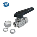 HAL-LOK YBQF-HC Hastelloy C276 2-Way Ball Valve Straight Pattern Instrumentation Double Ferrule Hydraulic Power High Temperature