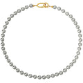 Brass Plated Silver and Gold Gray Strong Light Pearl Necklace for Mother's Day Gift Jewelry Custom Design