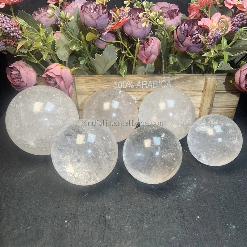 Clear Quartz Ball Natural Polished Crystal Craft Clear Quartz Sphere for Healing