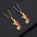 Enameled Republic of the Congo Map Chain Necklaces Stainless Steel 18K Gold Plated Enamel Congo Flag Map Pendant Necklace