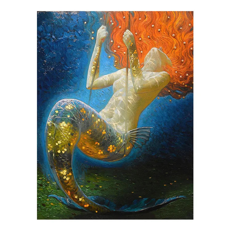 Ever Moment AB Diamond Painting Mermaid DIY Handicraft Full Square Round Resin Drill Hobby Mosaic 4Y635