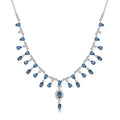 C1726 Abiding Best Gift 925 Sterling Silver Necklace Women LuxuryJewelry Natural London Blue Topaz Chains Necklaces for Ladies