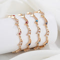 Enchanting Wholesale Devil'S Eye Cubic Zirconia 18K Gold Plated Bracelet Adjustable Woven Charm Bracelets