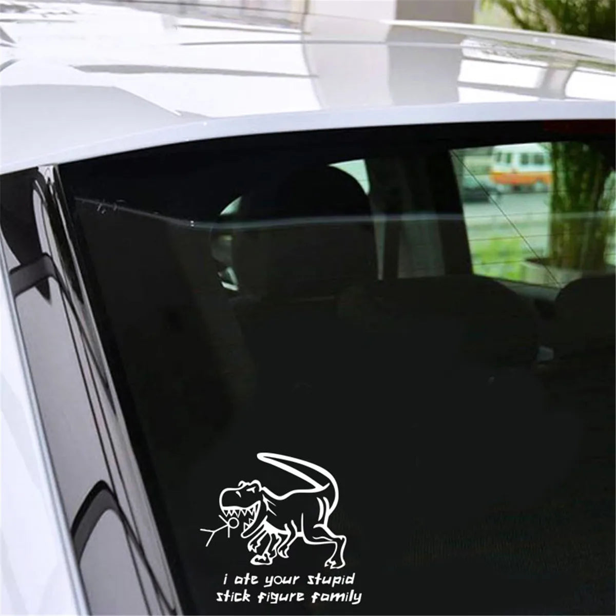 Funny Dinosaurs Eat People Vinyl Decal Car Auto Window Laptop Wall Stickers Vinyl Sticker Gift Die Cut Decals Latop Window Glass