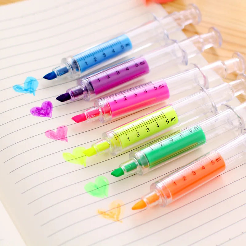 Children Toy Playing Drawing Pens Hot Promotional Eco Syringe Highlighters Marker Pen