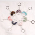 Crystal Keychain Tree of Life 7 Chakra Keychains Accessories Healing Crystal Ring Protection Key Chain for Wome