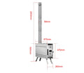 Easy to Use Modern Stainless Steel Wood Burning Stove with Transom Windows Customizable Size Outdoor Camping Indoor Sauna