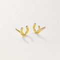 Nagosa 18k Gold Vermeil Custom Jewelry 925 Sterling Silver Mini Horseshoe Stud Earrings for Women