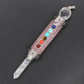 Diy 7 Chakra Rose Quartz Healing Stick Wholesale Gemstone Wand Pendant Manufacturer