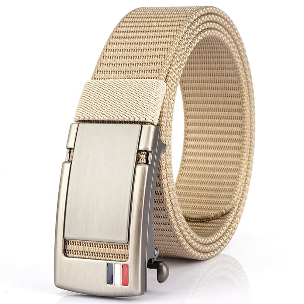 TUSHI Luxury Adjustable Nylon Fabric Belt Men Quick Release Zinc Alloy Buckle Customizable Outdoor Sports Waistband Model 3.4-39