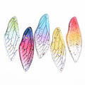 50pcs Gold Plated Insects Wing Transparent Epoxy Resin Pendants Big Charm Pendants for Gifts