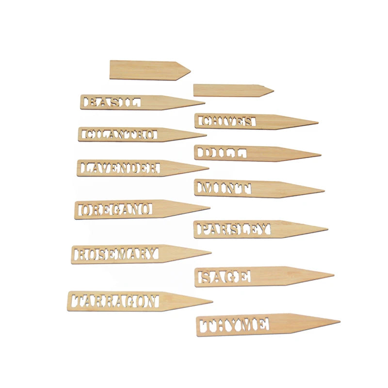 Garden Label Bamboo Wood Laser Cutting Tag Bamboo Material Eco Bamboo Plant Tag