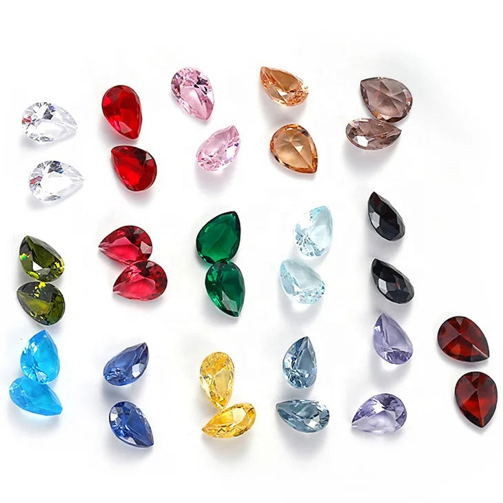 6*8mm 7*10mm 10*14mm Drop Shape Point Back Zircon Rhinestones for Jewelry Making