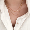 New Ins Tarnish Free Waterproof 18K Gold Plated Stainless Steel Geometric  Rhombus Pendant Double Layer Necklace Jewelry YF3134