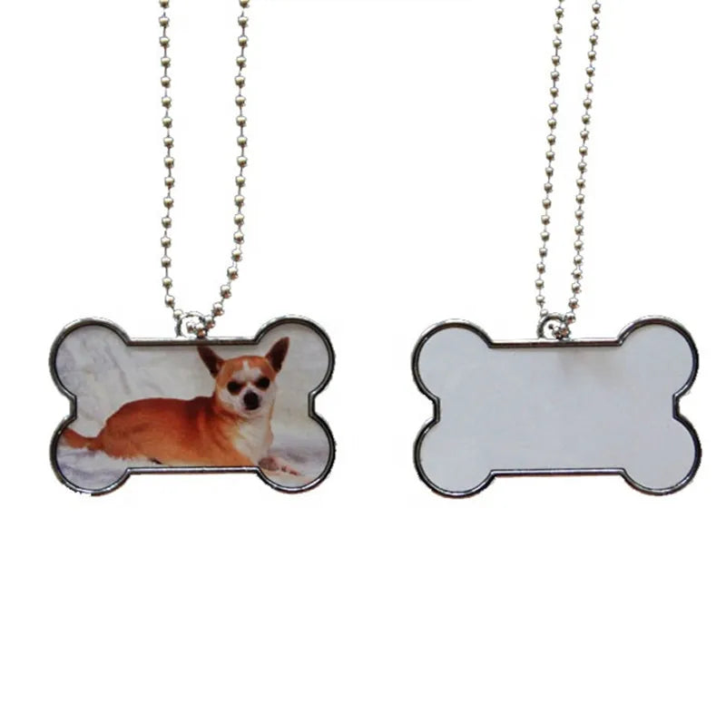 Heat Transer Printing Bone Shape Dog Tag Sublimation Blank Dog Pet Tags Pendant
