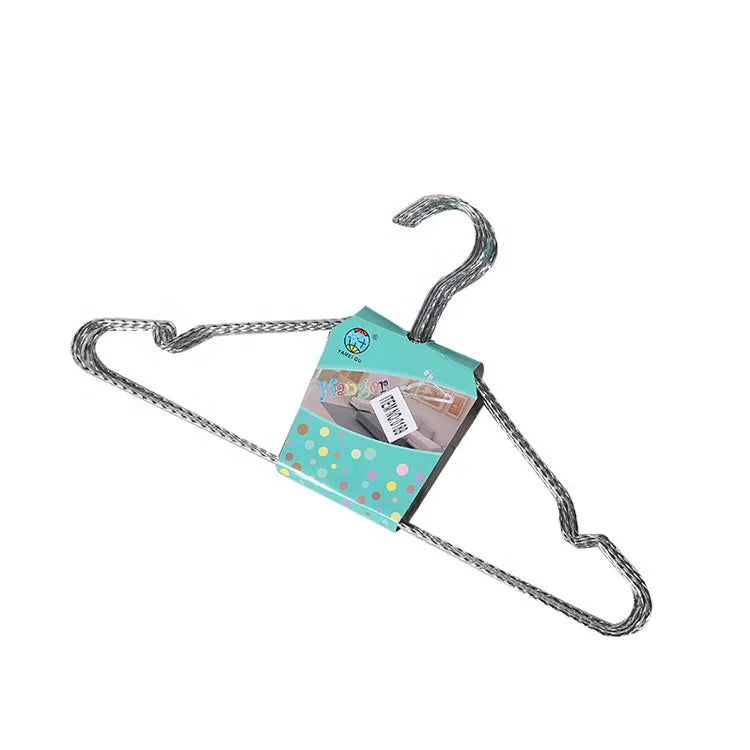 Wholesale 10 Pcs Package Space Saving Non-slip Cheap Stainless Steel  Metal Wire Chrome Clothes Hangers