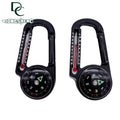 EDC Multifunctional D-shaped Buckle Aluminum with Compass and Thermometer Carabiner Keychain Hanging Buckle