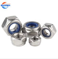 Nuts and Bolts Steel Hex Head Nylon Insert Lock Nut DIN 985 with 304 Stainless Plain Finish Low Price for Building Hex Nut