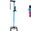 HEALTH BAZAAR Medical Aluminum Retractable Four-legged Elderly Walking Quad Cane Black 0.8kg