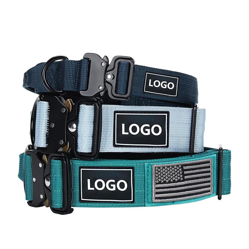 Juicepet Tactical Dog Vest Collar Padded Button Closure Nylon Lined Rivet Medium Large Sizes Dog Collar