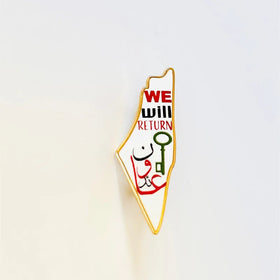 Trendy Palestine Map Badge Women Enamel Jewelry 18k Gold Stainless Steel Country Map Brooch