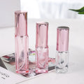 Manufacturer Wholesale Creative square pink Glass Aromatherapy Bottle 3 ML Accept Custom logo