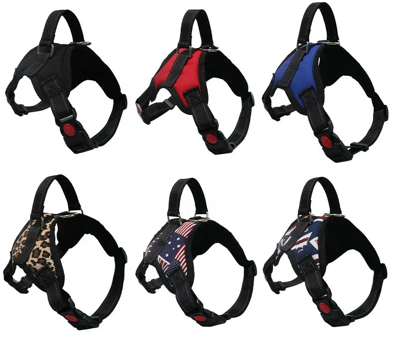 Factory Wholesale High Quality Polyester Pet Breathable Adjustable Casual Walking Harness