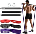 Portable Full-Body Workout Exercise Equipment Pilates Bar Kit with Latex Resistance Bands Fitness Bar Loop Type