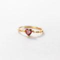 Fashion Jewelry 925 Sterling Silver Thin Rings love Heart Diamond Red Zircon Adjustable Gold Plated Rings Women Valentine's Day