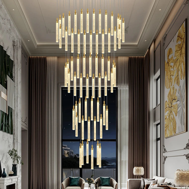 Modern Chandelier Crystals Villadom Living Room Pendant Lights Stair Light Decoracion Hogar Moderno Suspension Luminaire Nordic