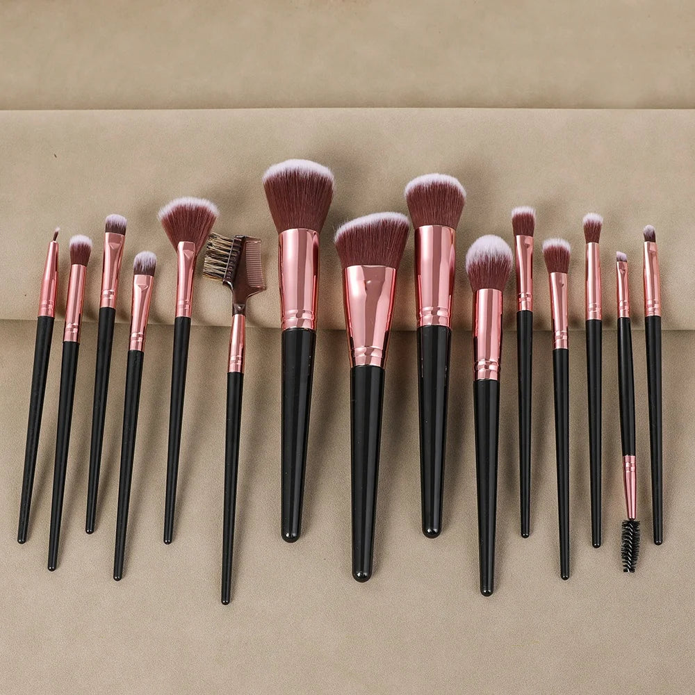 7pcs/10pcs/15pcs Private Label Matte Vegan Foundation Makeup Brush Set Professional Beauty Tools Makeup Brush Set