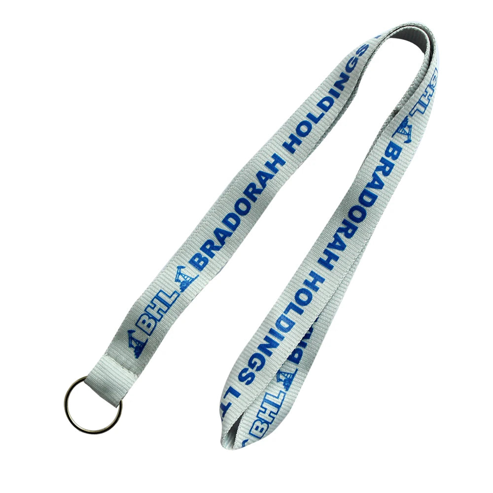 0.8 Inch Width Silk Print Lanyard with Ring