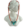 Natural Turquoise spiny oyster Navajo Southwestern Native 925 Sterling Silver Necklace