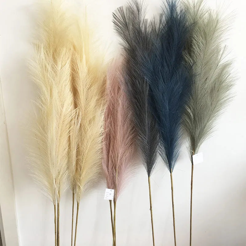 M12 Decorative White Beige Pink Large Tall Faux Pampas Grass Artificial Flowers Arrangement Artificial Pampas Grass Bouquet