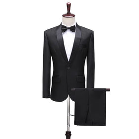 2024 Costume Promotional Men's Anti-Wrinkle Waterproof Worsted Fabric 2-Piece Tuxedo Suit for Magician Stage Performance Singer