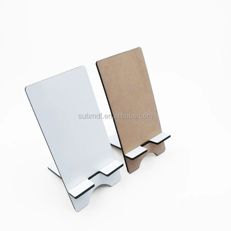 MDFSUB Customized 3mm Thick Blanks Sublimation MDF Phone Holders Wooden Printing Mobile Phone Holder Table Stand Holder