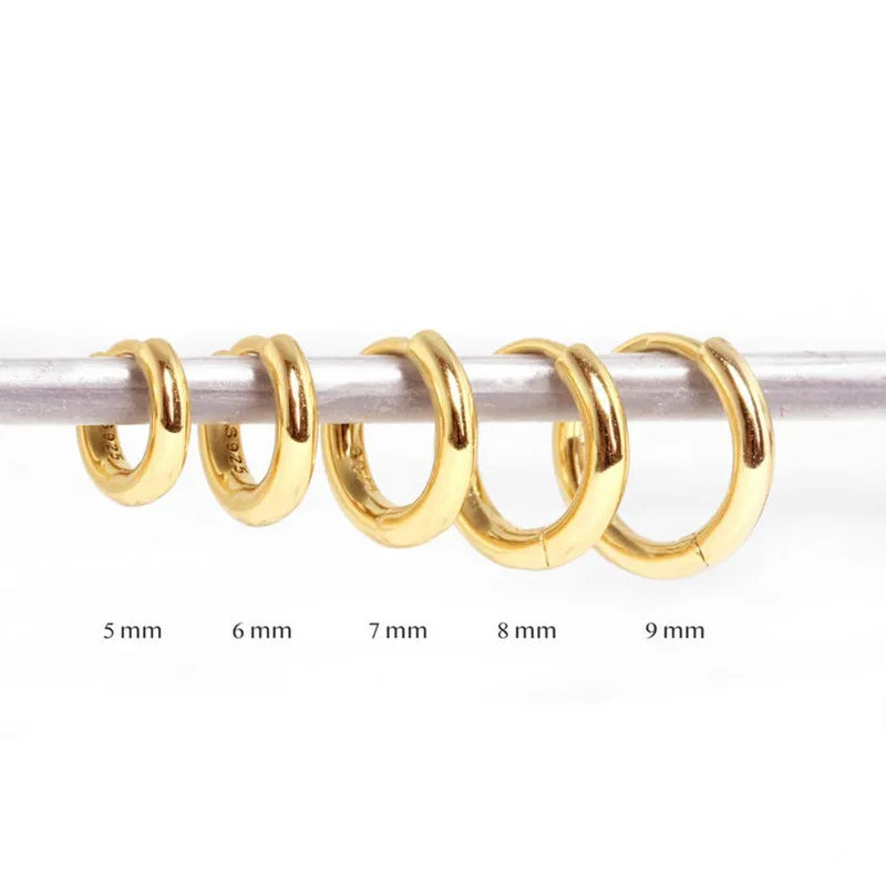 Wholesale Custom Simple Design 18k Gold Plated 925 Sterling Silver Hoop Earrings