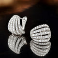CAOSHI Exquisite Claws Shaped Full Cubic Zircon Silver/Gold Plated Earrings for Vintage Fashion Hoop Earrings for Women Jewelry