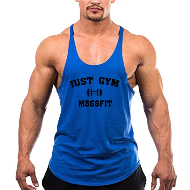 Custom Logo Gym Clothing Y Back Bodybuilding Fitness Singlets Men's Cotton Sports Tank Tops Muscle Sleeveless Shirt Fitness Vest