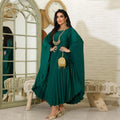 Eid Ramadan Bat Sleeve Pleated Dress for Muslim Women Dresses Abaya Long Dress Morocco Kaftan Dubai Robe Jalabiya
