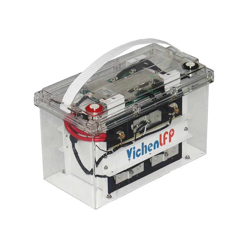 Transparent Case Solar Storage LiFePO4 Battery 12.8V 100Ah Waterproof Heating Gel YICHENLFP YCSTFT-12100-E -20-75C