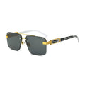 MK23121901 Wholesale Popular Vintage Rimless Frameless Glasses Diamond Cut Sunglasses Marbled Wood Legs Square Shades Outdoor
