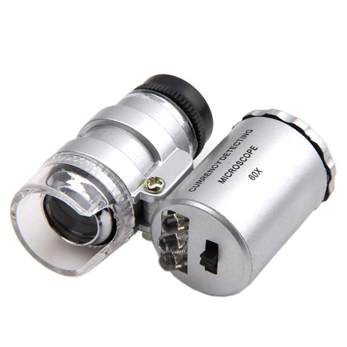 Mini 45x Microscope Magnifying with LED Light Pocket Jewelry Magnifier Jeweler Loupe with 10X Folding Pocket Magnifier