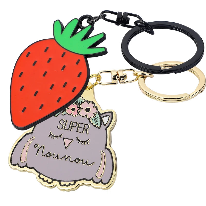 Wholesale Personalized Customizable Logo Keyring Zinc Alloy Key Holder Bulk Metal Soft Enamel Key Chain Custom Enamel Keychain