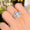 Adjustable Size Silver Plated Gorgeous Cubic Zirconia Stone Women Wedding Engagement Party Rings Trendy CZ Jewelry Accessories