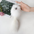 Wholesale 15-16cm Small Fuzzy Bag Mobile Phone Pendant Cute Pink Black Red Gray White Fur Fox Plush Toy Keychain With Tail