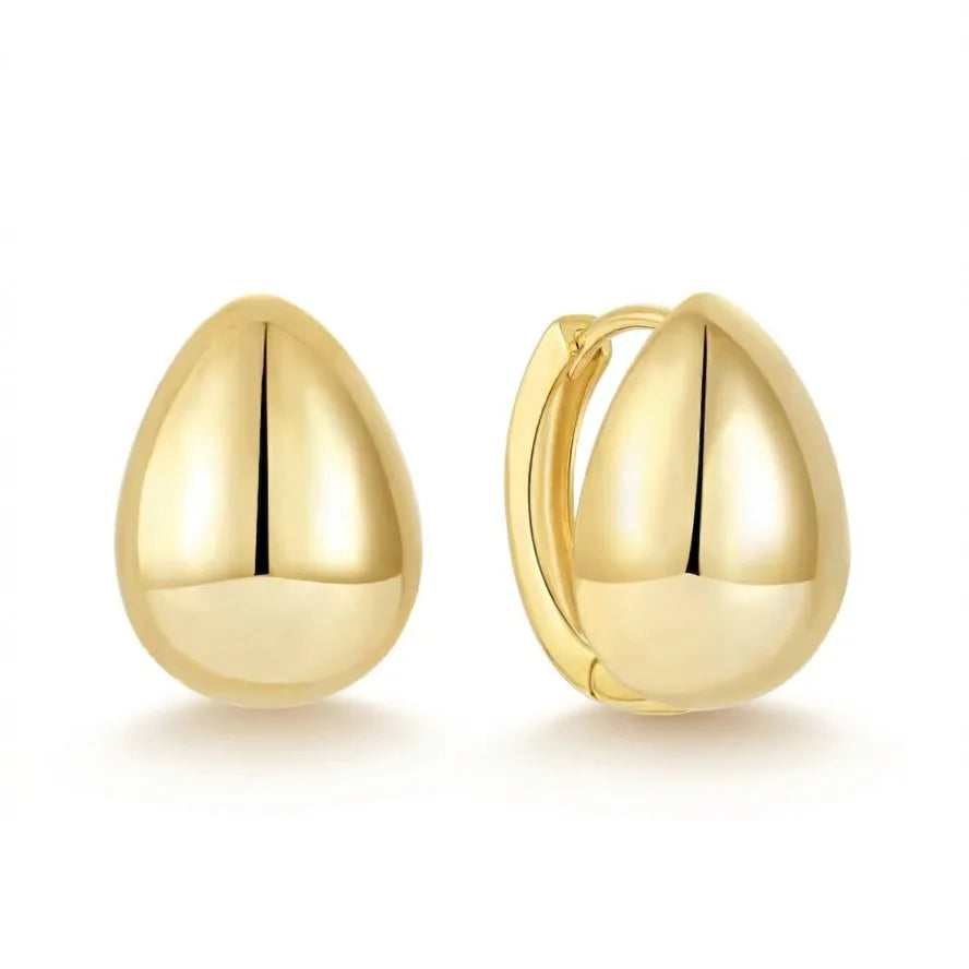 YILUN Gold Plated Teardrop Huggie Earrings Luxury 925 Sterling Silver Fashion Hoop Huggie Earrings for Women