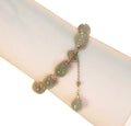 2023 New Four Leaf Flower Clover Bracelets Imitation Jade Stone Beads Tassel Women Girl Pearl Zircon Charm Elastic Bracelet