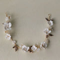 SLBRIDAL Rhinestones Freshwater Pearls Ceram Flower Alloy Leaf Bridal Jewelry Set Wedding Headband Hair Comb Earring Bracelet